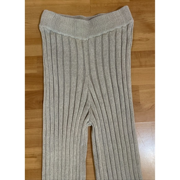 Free‎ People Beach Imogene Pants Beige Sweater Knit Ribbed -Size Small - Picture 3 of 11